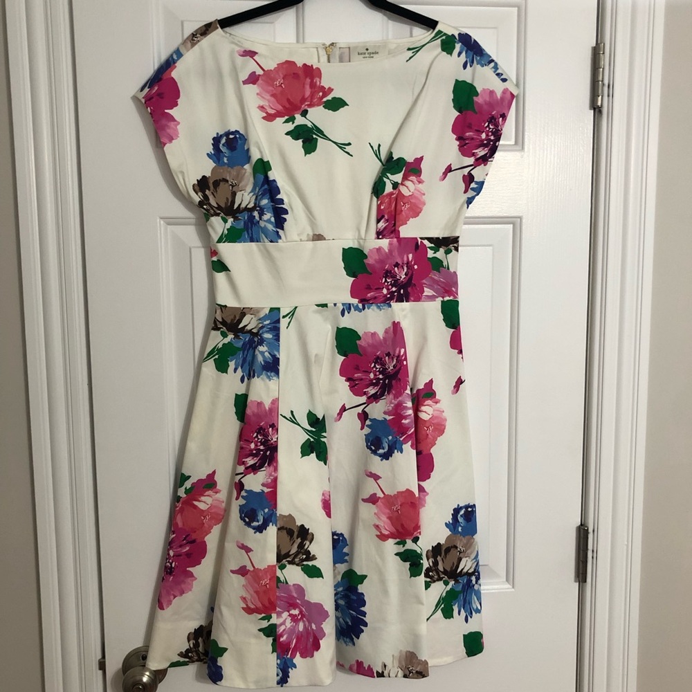 Kate Spade floral fit and flare, size 8